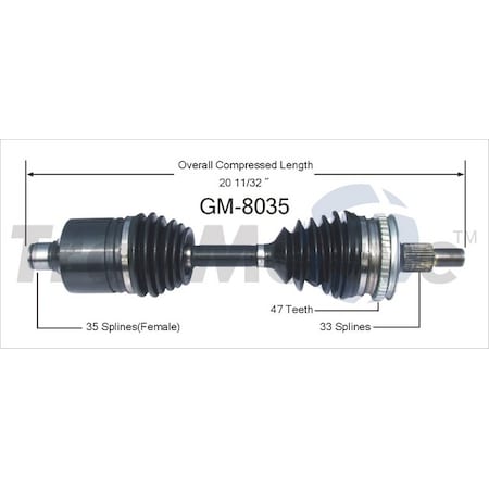 Surtrack Axle Cv Axle Shaft, Gm-8035 GM-8035